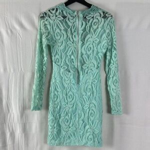Mint Lace Long-Sleeve Bodycon Dress